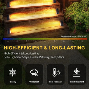 LED Solar Step Lights Waterproof Outdoor Stair Lights