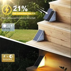 LED Solar Step Lights Waterproof Outdoor Stair Lights