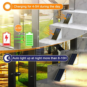 LED Solar Step Lights Waterproof Outdoor Stair Lights
