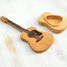 Load image into Gallery viewer, Wooden Acoustic Guitar Pick Box