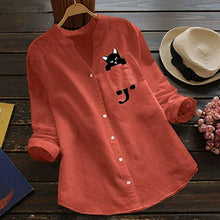 Load image into Gallery viewer, Long-sleeved V-neck Blouse