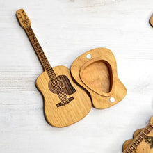 Load image into Gallery viewer, Wooden Acoustic Guitar Pick Box