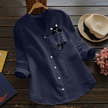Load image into Gallery viewer, Long-sleeved V-neck Blouse