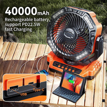 Load image into Gallery viewer, Camping LED Fan with Light