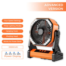 Load image into Gallery viewer, Camping LED Fan with Light