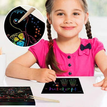 Load image into Gallery viewer, 【100 pcs/1 Set】DIY Rainbow Magic Scratch Paper Art Set