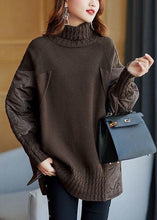 Load image into Gallery viewer, Turtleneck Patchwork Knitted Sweater
