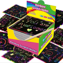 Load image into Gallery viewer, 【100 pcs/1 Set】DIY Rainbow Magic Scratch Paper Art Set