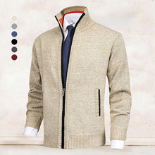 Load image into Gallery viewer, Men&#39;s Fashion Solid Color Stand Collar Cardigan Sweater Knit Jacket