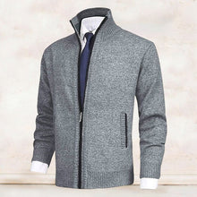 Load image into Gallery viewer, Men&#39;s Fashion Solid Color Stand Collar Cardigan Sweater Knit Jacket