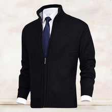 Load image into Gallery viewer, Men&#39;s Fashion Solid Color Stand Collar Cardigan Sweater Knit Jacket