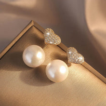 Load image into Gallery viewer, Heart Pearl Earrings