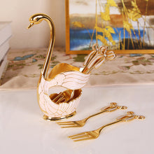 Load image into Gallery viewer, Home Decoration Swan Dessert Spoon/Fork Tableware Set
