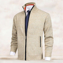 Load image into Gallery viewer, Men&#39;s Fashion Solid Color Stand Collar Cardigan Sweater Knit Jacket