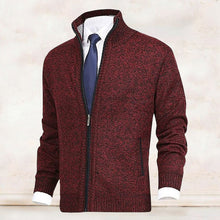 Load image into Gallery viewer, Men&#39;s Fashion Solid Color Stand Collar Cardigan Sweater Knit Jacket