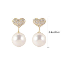 Load image into Gallery viewer, Heart Pearl Earrings