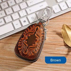 Genuine Leather Car Key Holder key Bag Keychain Wallet