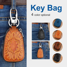 Load image into Gallery viewer, Genuine Leather Car Key Holder key Bag Keychain Wallet