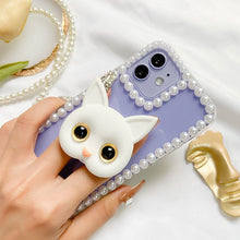 Load image into Gallery viewer, 3D Cute Kitten Phone Holder with mini Mirror