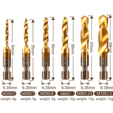 Load image into Gallery viewer, 6 Piece Metric Thread Tap Drill Bits Set