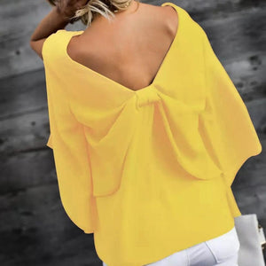 V-Neck Bowknot Blouses