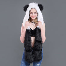 Load image into Gallery viewer, 3 in 1 Furry Hooded Scarf with Paws and Ears