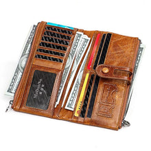 Load image into Gallery viewer, Women Genuine Leather Clutch Long Money Coin Purse
