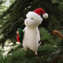 Load image into Gallery viewer, Felt Mouse and Pumpkin Ornament