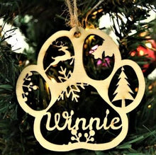 Load image into Gallery viewer, SANK®PERSONALIZED DOG/CAT PAW CHRISTMAS ORNAMENT
