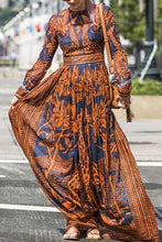 Load image into Gallery viewer, Best Chiffon Print Long-Sleeved Vintage Maxi Dress