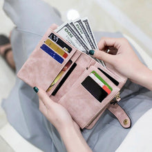 Load image into Gallery viewer, Small Leather Trifold Wallets For Women