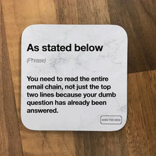 Load image into Gallery viewer, Funny Office Email Definitions Coasters - Set of 6