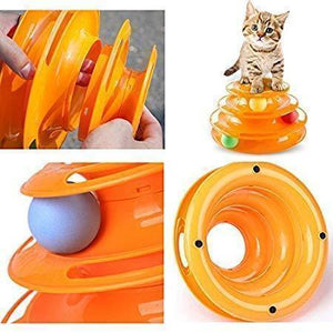 Three Layer Colorful Cat Track Tower Toy