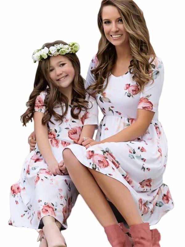 Floral Mommy And Me Matching Dresses