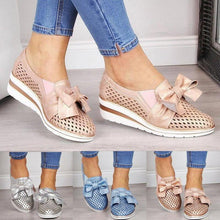 Load image into Gallery viewer, Women Casual Leather Flats BOWKNOT SNEAKERS