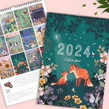 Load image into Gallery viewer, 🗓️2024 Nature and Wildlife Art Wall Calendar🗓️