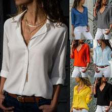 Load image into Gallery viewer, V-Neck Chiffon Shirt