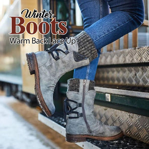 Winter Warm Back Lace Up Boots