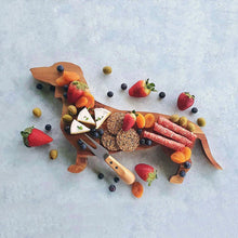 Load image into Gallery viewer, Wooden Dachshund Dog Dinner Plate