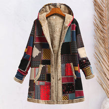 Load image into Gallery viewer, Cotton Linen Print Hooded Sweater Jacket