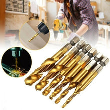 Load image into Gallery viewer, 6 PIECE METRIC THREAD TAP DRILL BITS SET