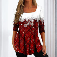 Load image into Gallery viewer, Snowflake Print Top with Square Neck