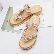 Load image into Gallery viewer, Women&#39;s Bohemian Sparkle Bling Flip Flops