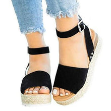 Load image into Gallery viewer, Adjustable platform sandals with buckle