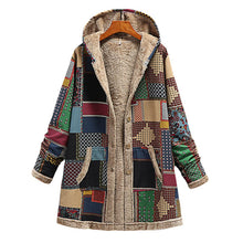 Load image into Gallery viewer, Cotton Linen Print Hooded Sweater Jacket