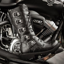 Load image into Gallery viewer, Skull straps motorcycle boots