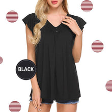 Load image into Gallery viewer, Women&#39;s V Neck Pleated Tunic Tops