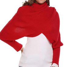 Load image into Gallery viewer, Crochet Knitted Scarf Shawl with Sleeves