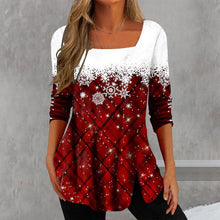 Load image into Gallery viewer, Snowflake Print Top with Square Neck