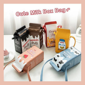 Cute Milk Box Crossbody Bag / Casual Phone Purse